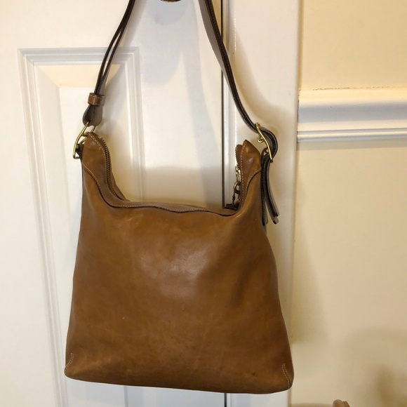 COACH Bleeker Legacy Signature Saddle Brown Leather Slim Duffle Crossbody Bag - Picture 3 of 15